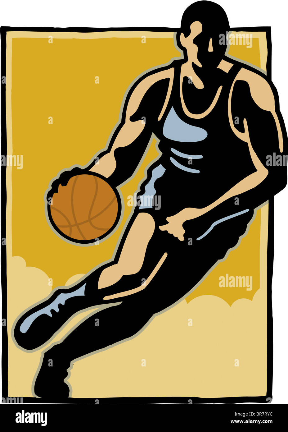 Ein Basketball-Spieler in Aktion Stockfoto
