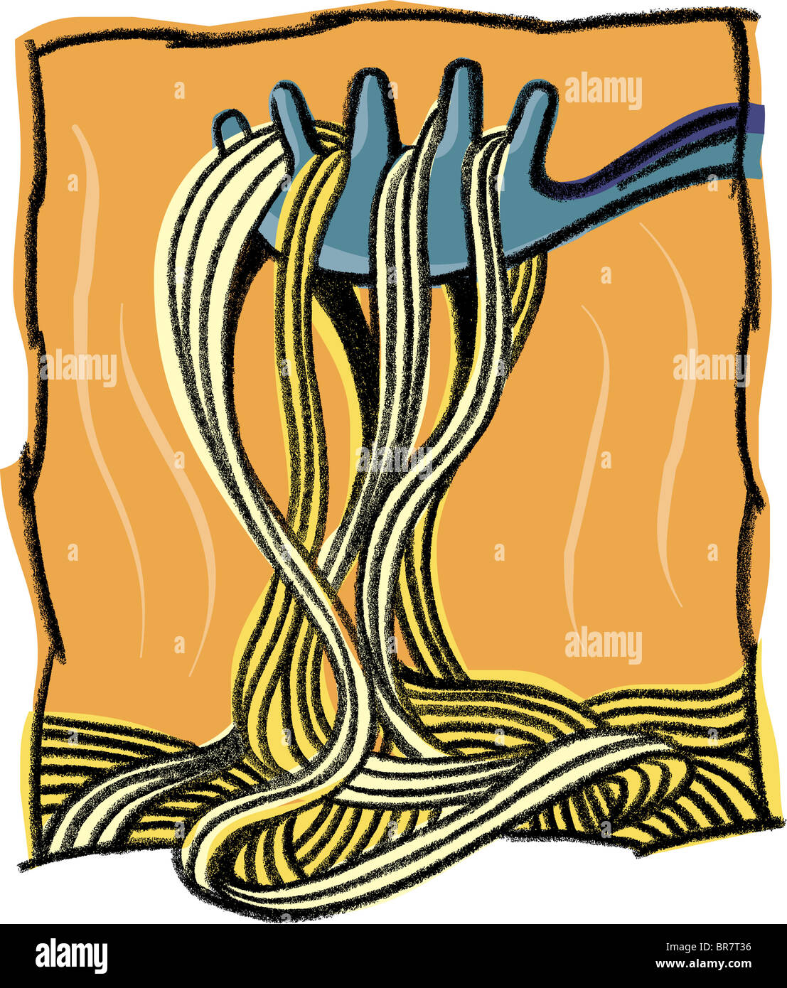 Eine Zeichnung von spaghetti Stockfoto