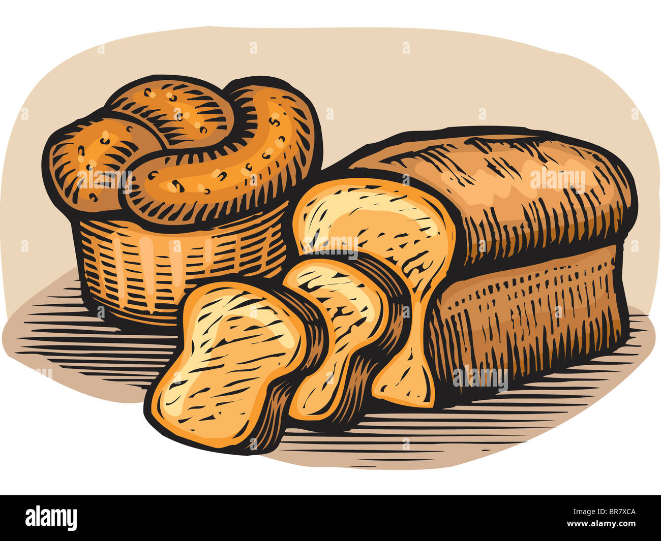 Eine Zeichnung der Brote Stockfoto