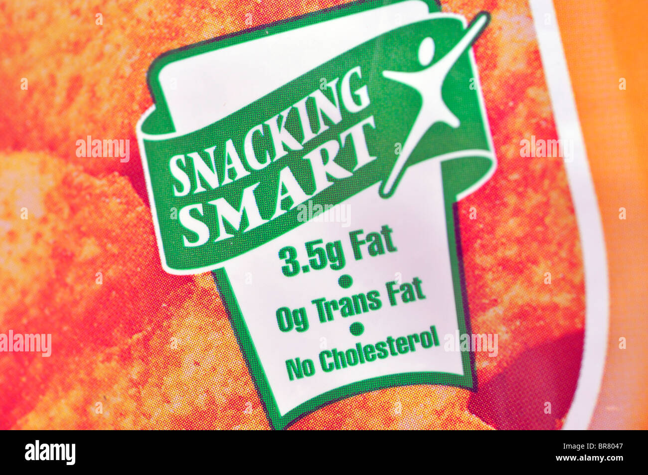 Nährwertangaben auf verpackten Lebensmitteln Stockfoto