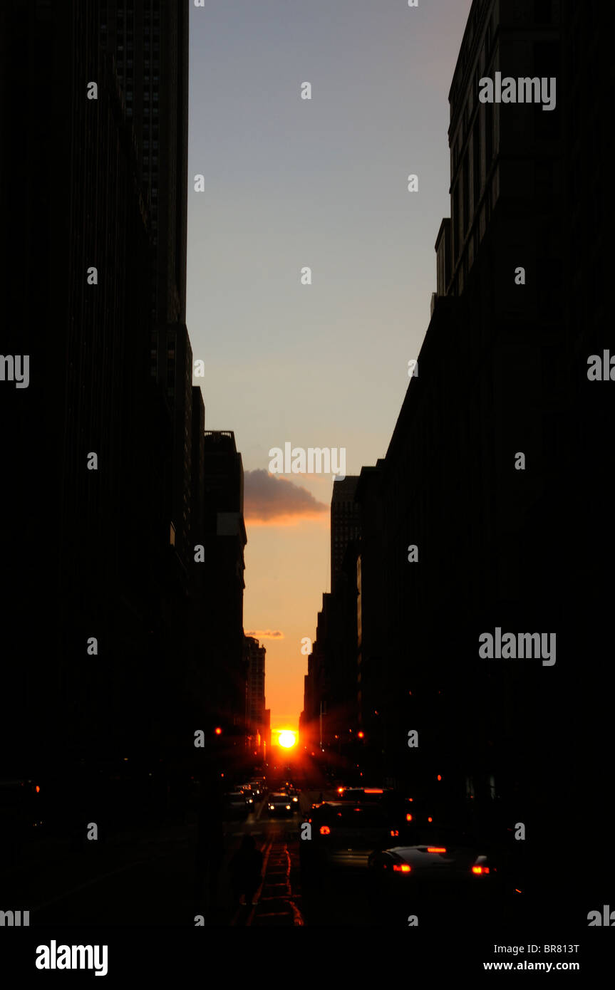 Manhattanhenge, New York City, USA Stockfoto