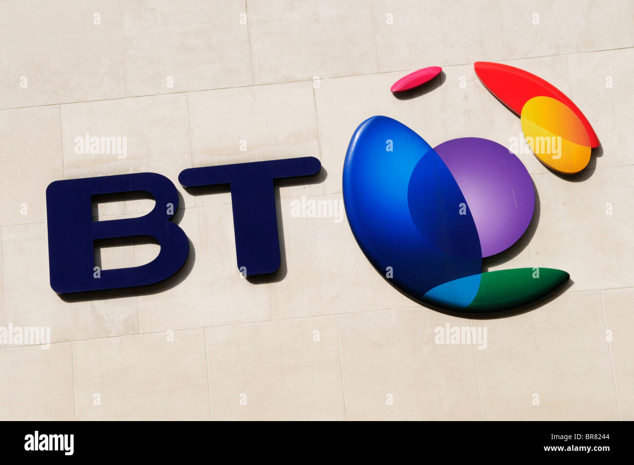 BT British Telecom Zeichen Logo Symbol, Newgate, Cheapside, London, England, Vereinigtes Königreich Stockfoto
