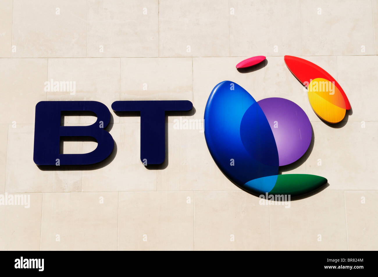BT British Telecom Zeichen Symbol Logo, Newgate Street, Cheapside, London, England, Vereinigtes Königreich Stockfoto