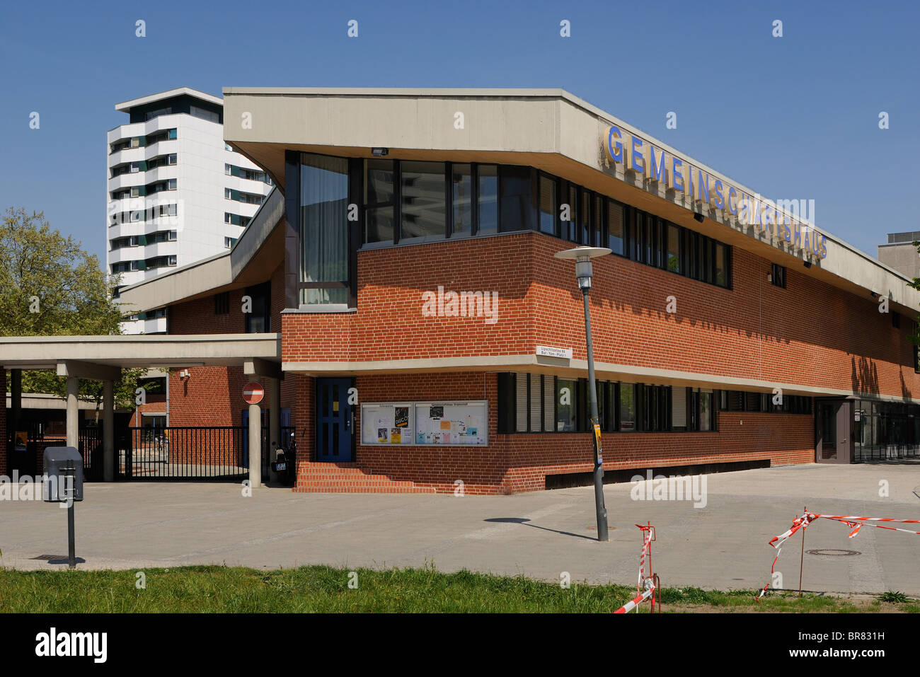 Gropiusstadt, Gropius-Stadt, von Walter Gropius entworfenen Satelliten-Stadt mit 18.000 Häuser, große Gehäuse Immobilien, Berlin, Deutschland. Stockfoto