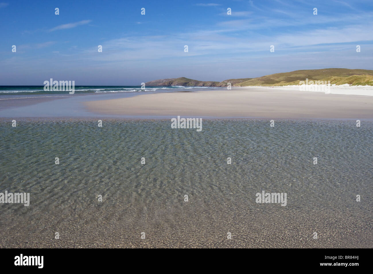 Traigh Eais Strand auf der Insel Barra, äußeren Hebriden, Schottland Stockfoto