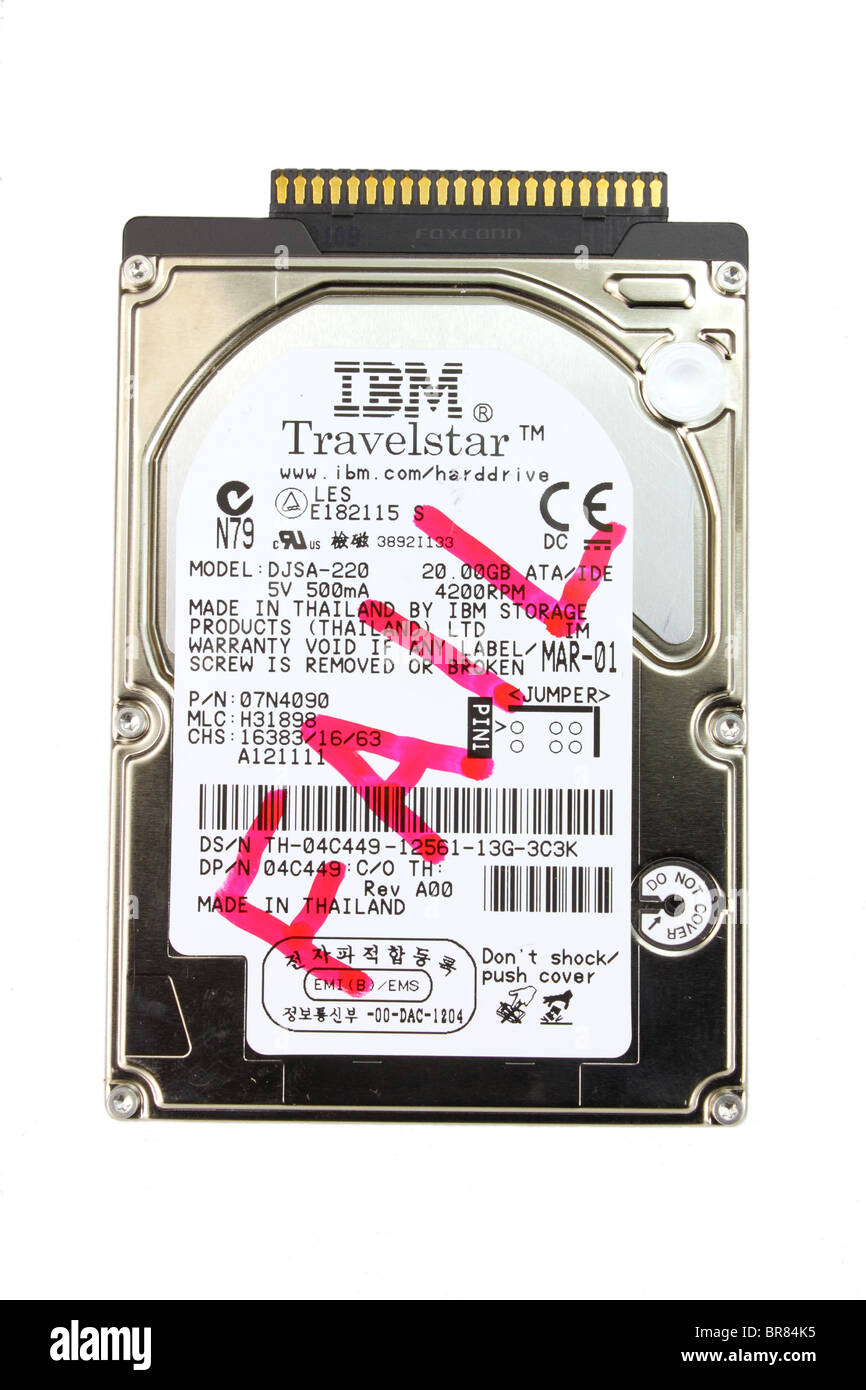 IBM Computer Festplatte fehlgeschlagen Stockfoto