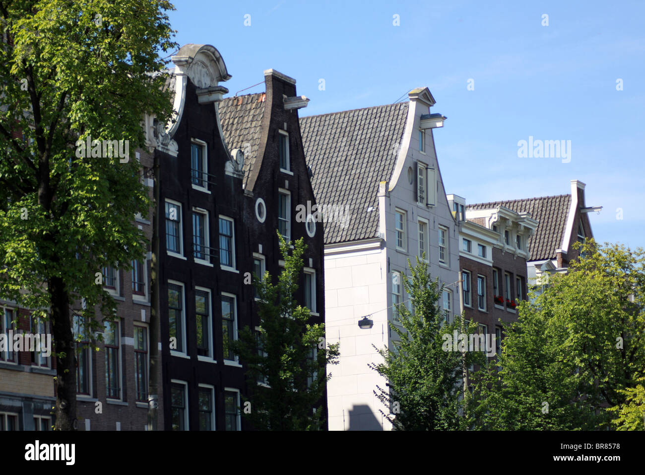 Niederländische Häuser Amsterdam Niederlande Stockfoto