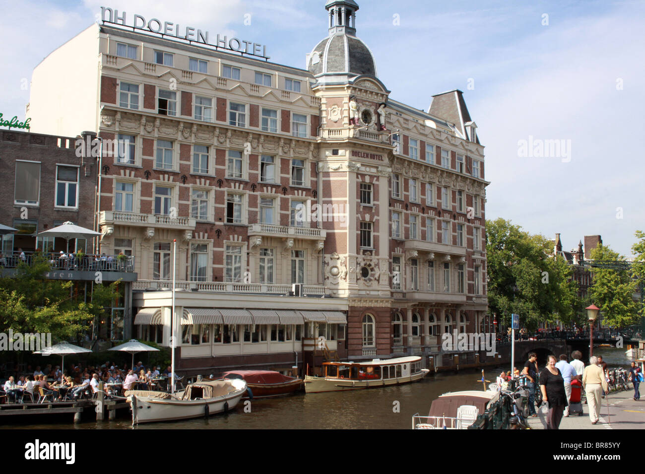 Hotel auf CanalAmsterdam, Holland, Niederlande Stockfoto