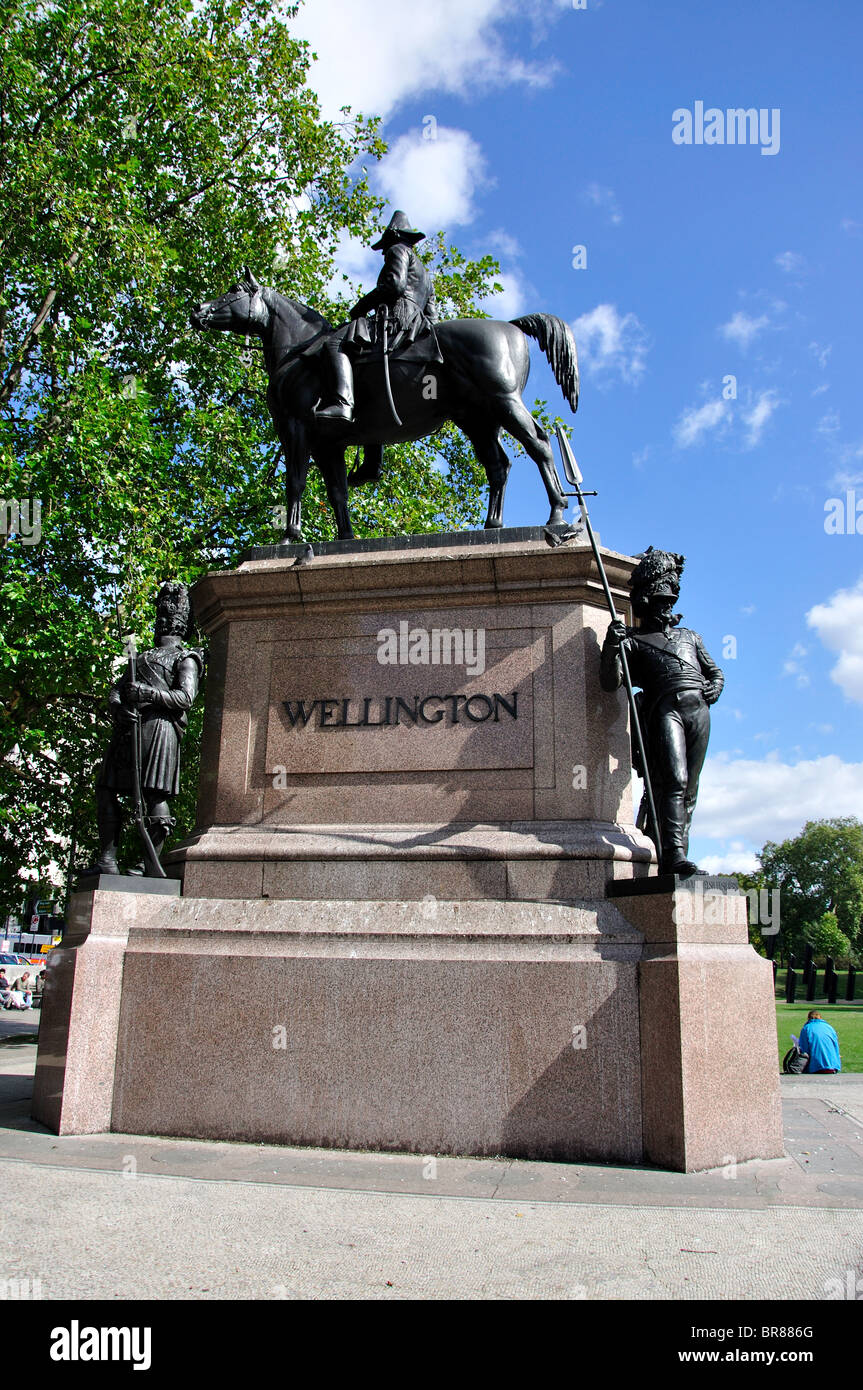 Reiterstatue von Wellington, Hyde Park Corner, City of Westminster, Greater London, England, Vereinigtes Königreich Stockfoto