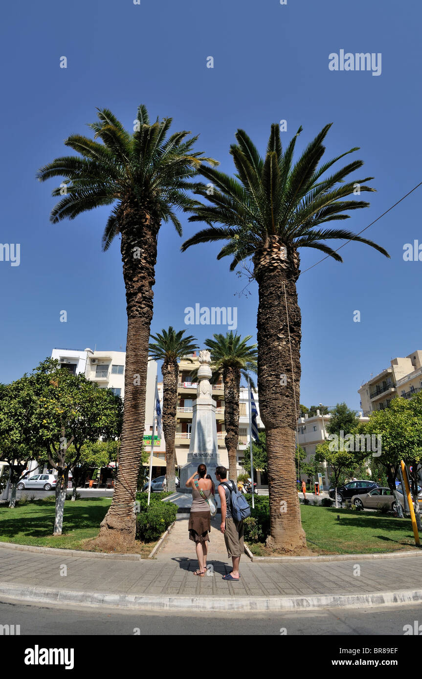 Eleftheriou Venizelou quadratisch, Agios Nikolaos, Kreta, Griechenland Stockfoto