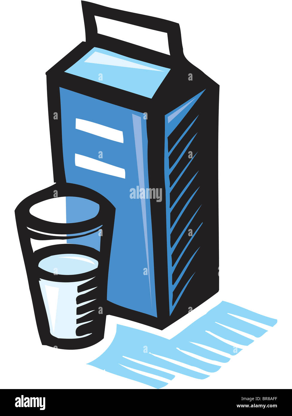 Eine Zeichnung von einem Karton Milch Stockfoto