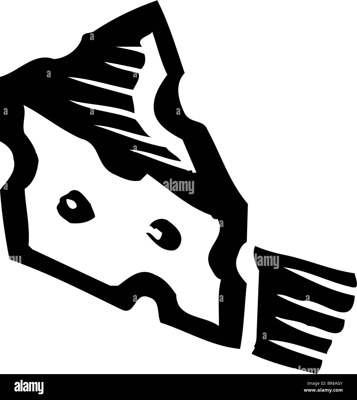 Eine schwarz / weiß Darstellung eines Keiles Käse Stockfoto