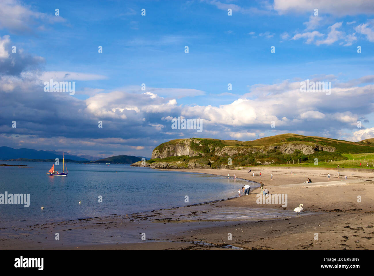 Ganavan Sand und Bucht in der Nähe von Oban, Argyll, Schottland. Stockfoto