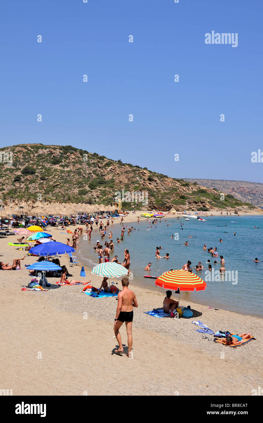 Vai Beach, Lasithi, Kreta, Griechenland Stockfoto