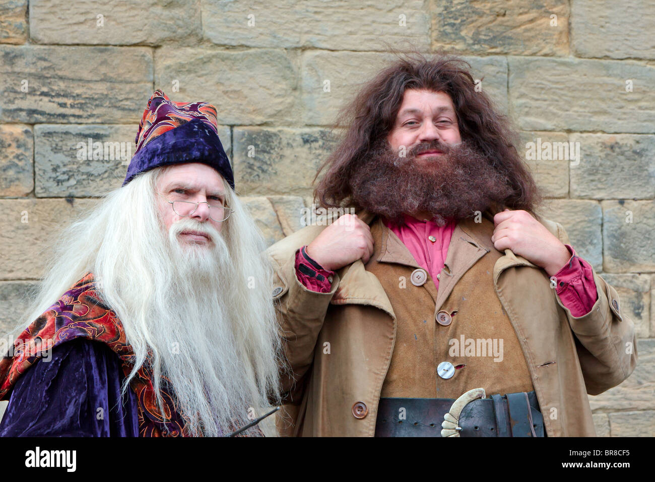 Hagrid und Dumbledore erklingt in Alnwick Castle Stockfoto