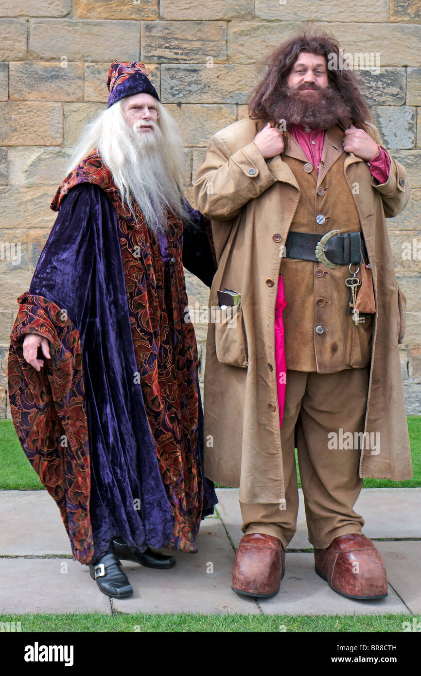 Hagrid und Dumbledore erklingt in Alnwick Castle Stockfoto