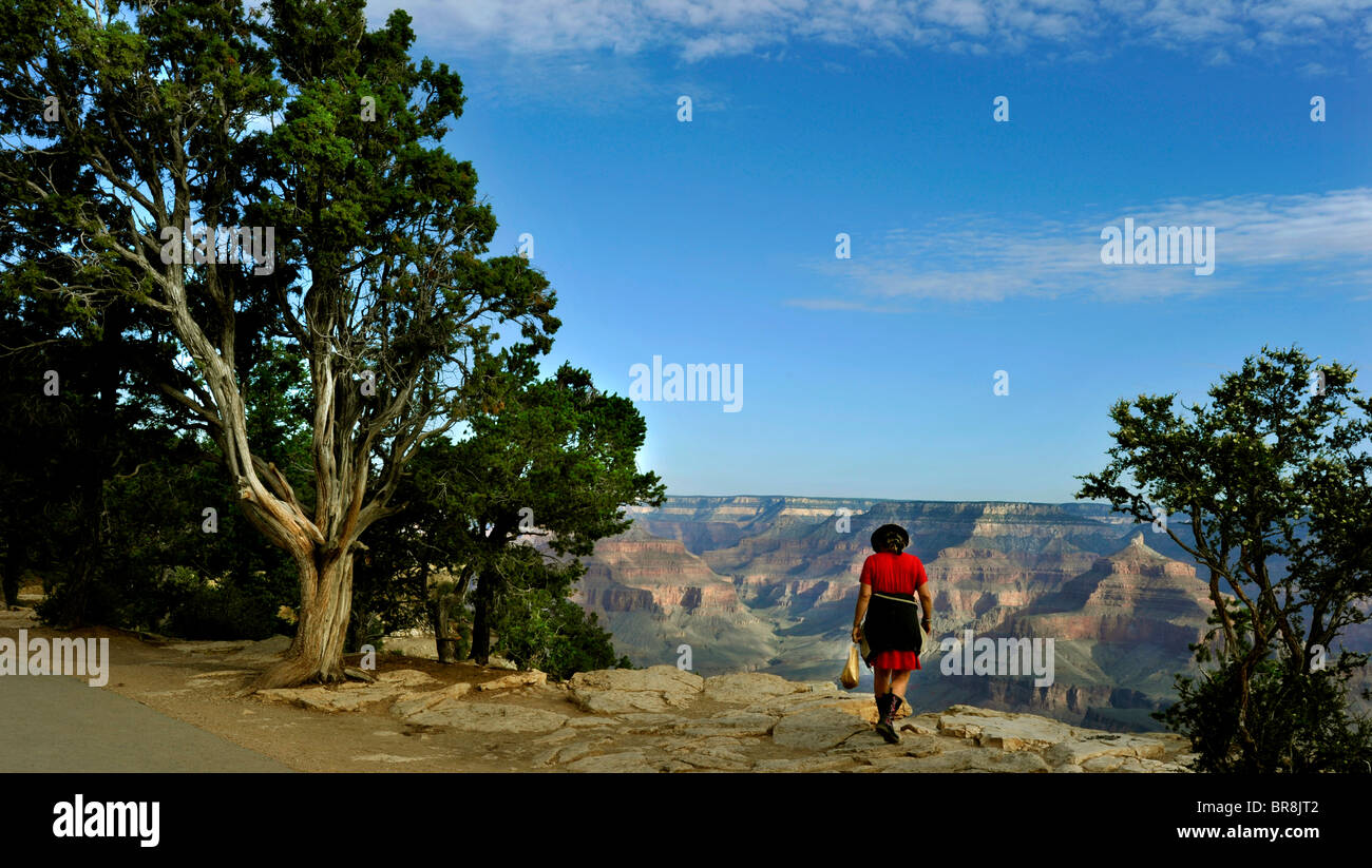 Den Rand des Grand Canyon wandern Stockfoto