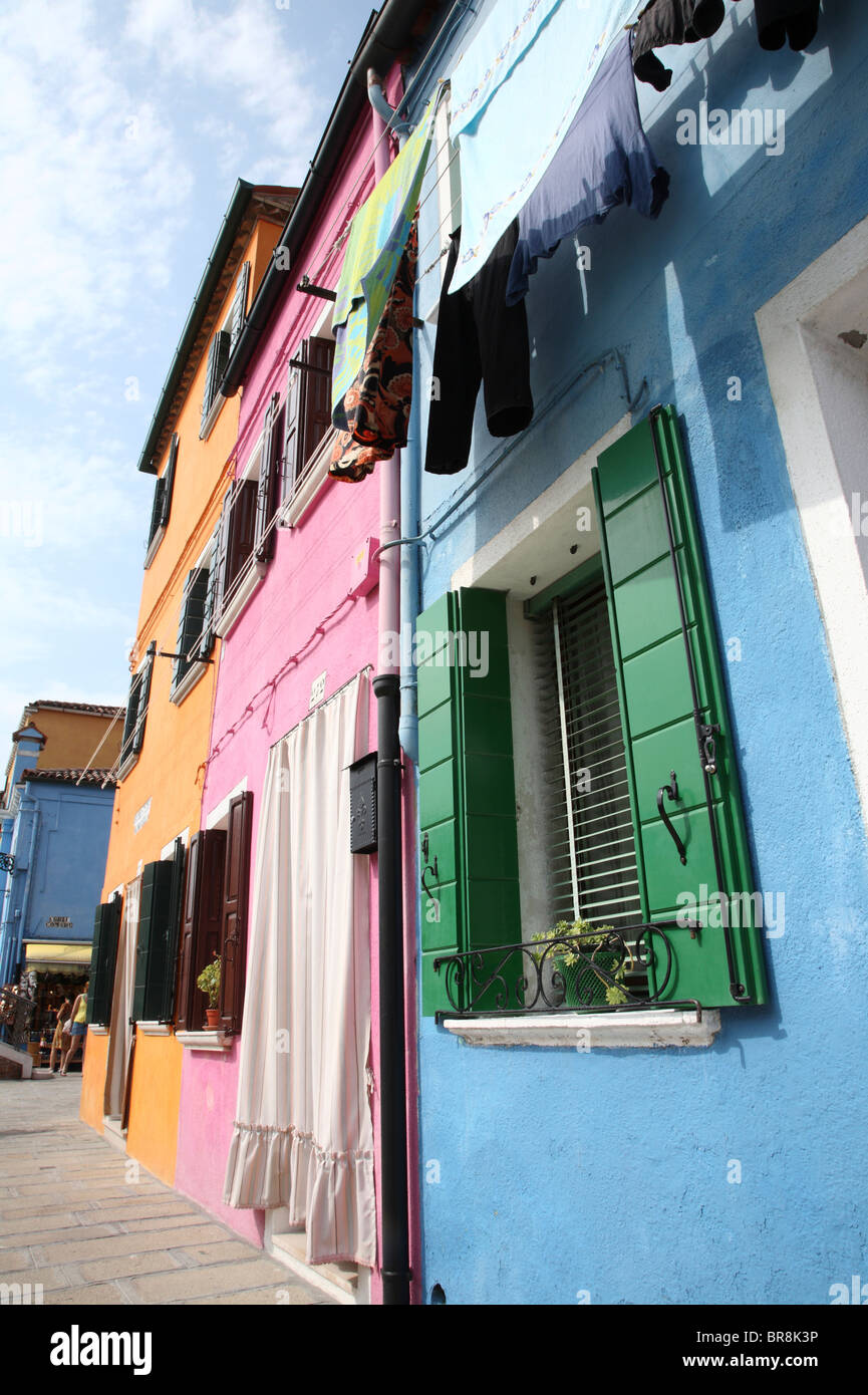 Stadtbild auf Insel Burano Stockfoto