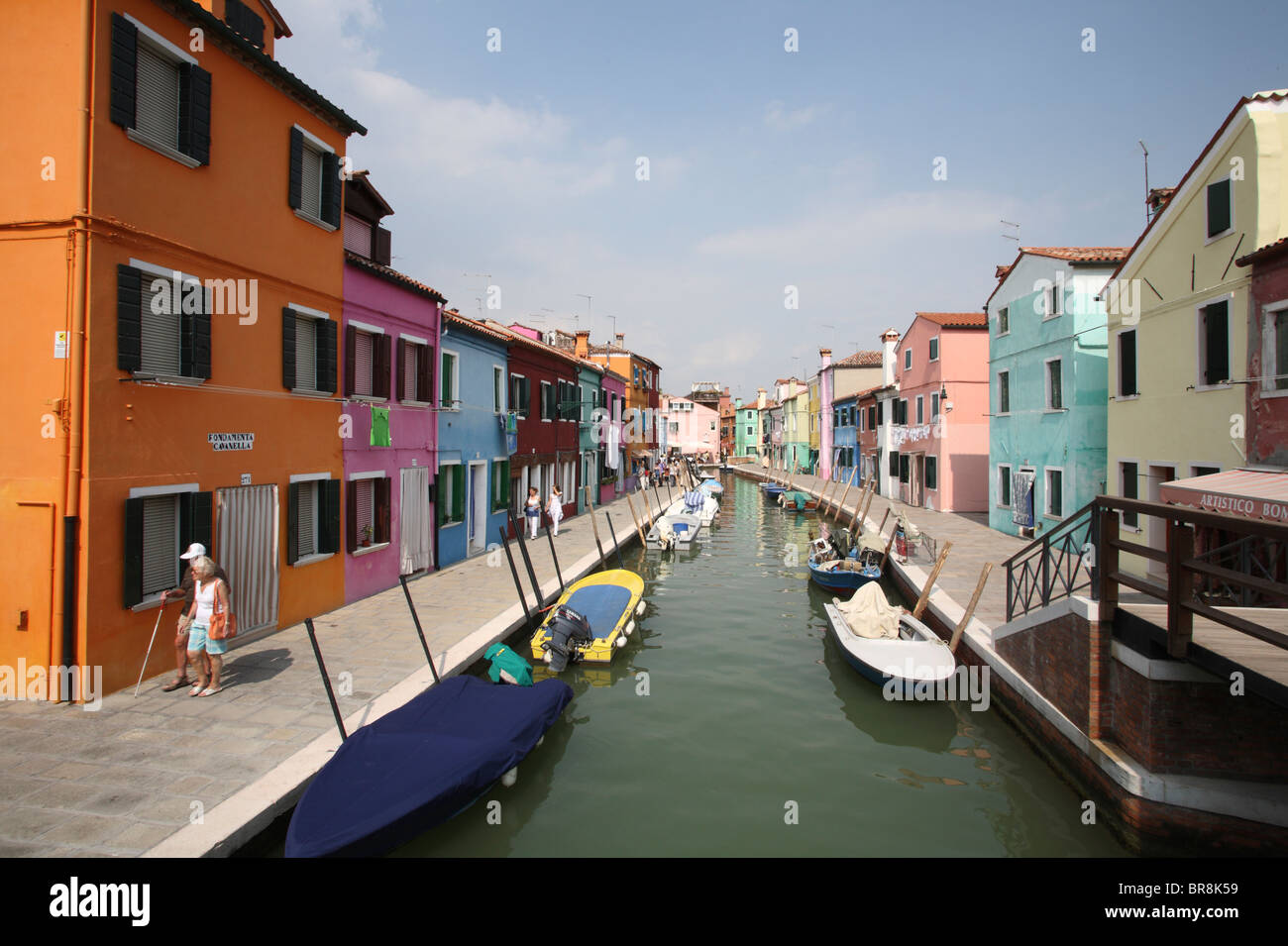 Canal an Insel Burano Stockfoto