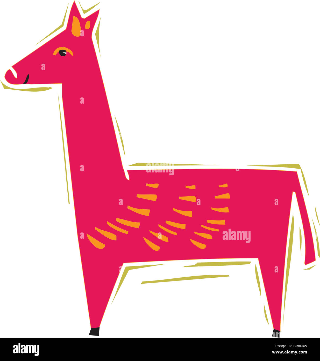 Beispiel für ein rosa Lama Stockfoto
