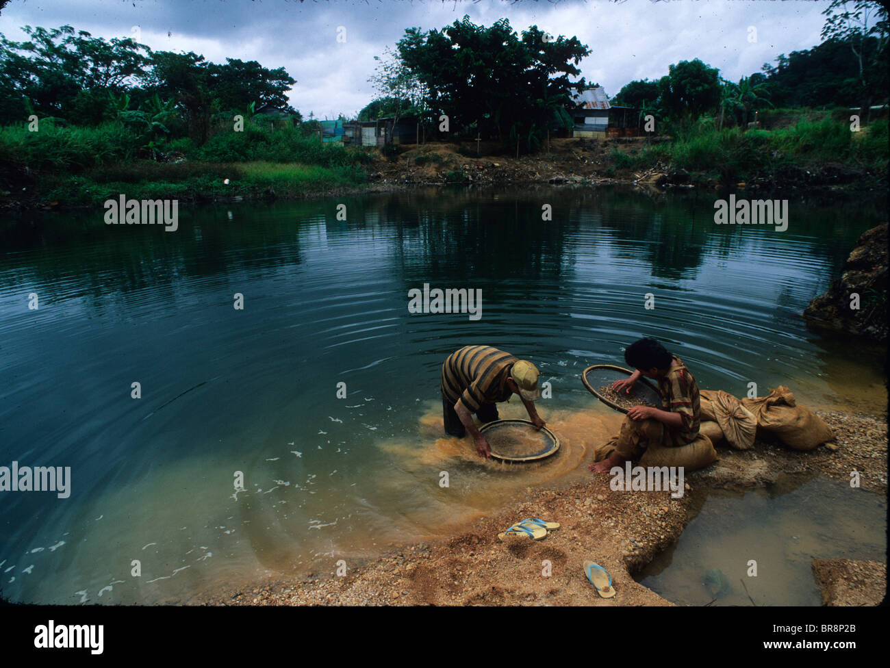 Diamantenabbau in Salvacion Venezuela. Stockfoto