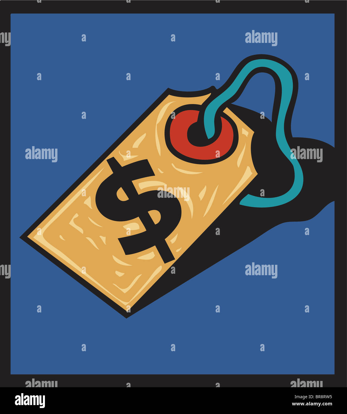 Nahaufnahme von einem Preisschild mit dem Dollarsymbol drauf Stockfoto