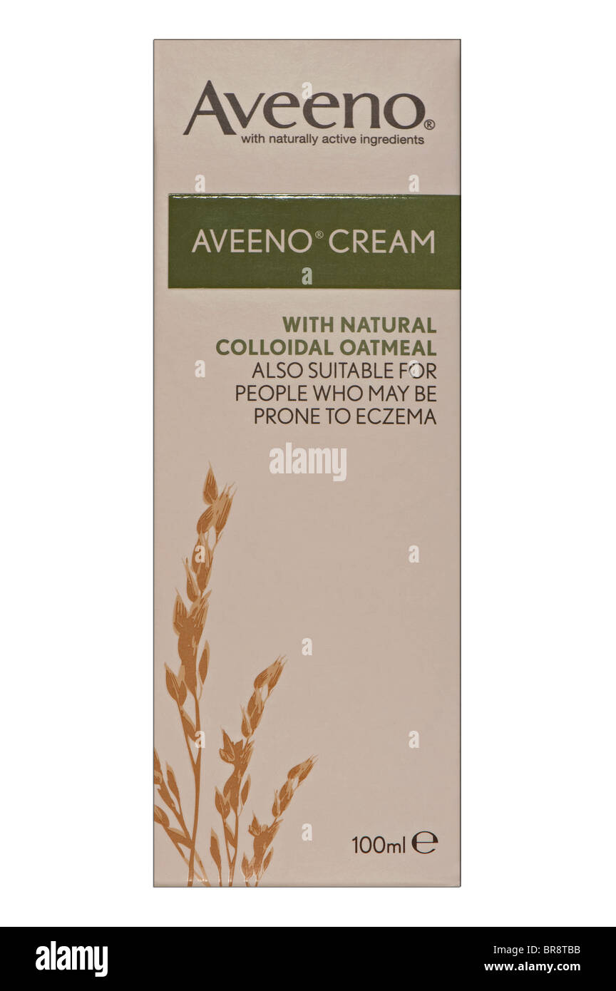 100ml Aveeno Creme mit natürlichen kolloidales Haferflocken für Neurodermitis-Patienten oder Menschen anfällig für Ekzeme. Stockfoto