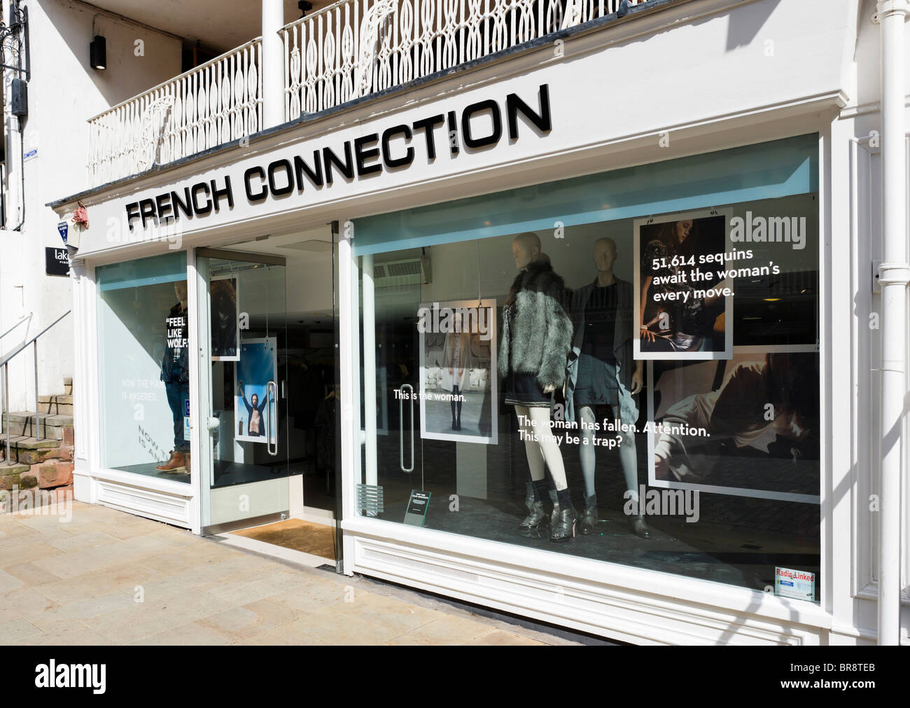 French Connection speichern in Chester Stadtzentrum, Cheshire, England, UK Stockfoto