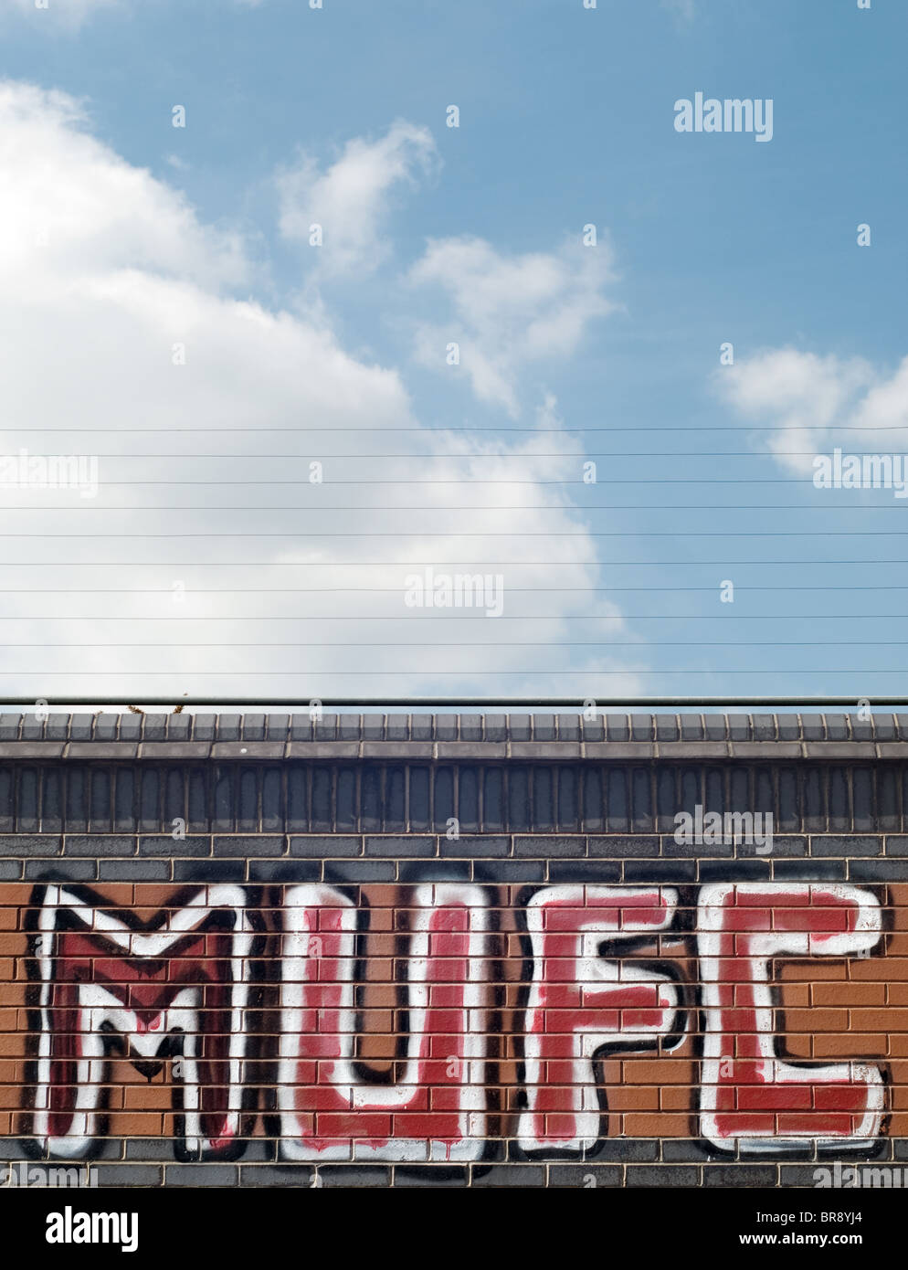 MUFC Graffiti Stockfoto