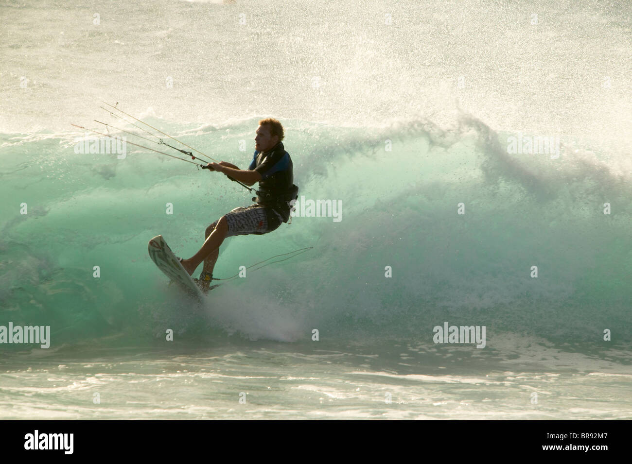 Kiteboarding aus Punta Preta in Cabo Verde-Kap Verde Stockfoto