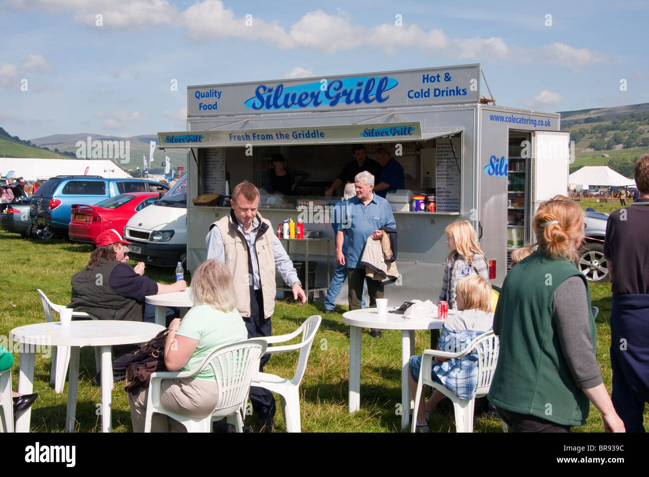 Mobiles catering-Einheit bei Kilnsey Show Stockfoto