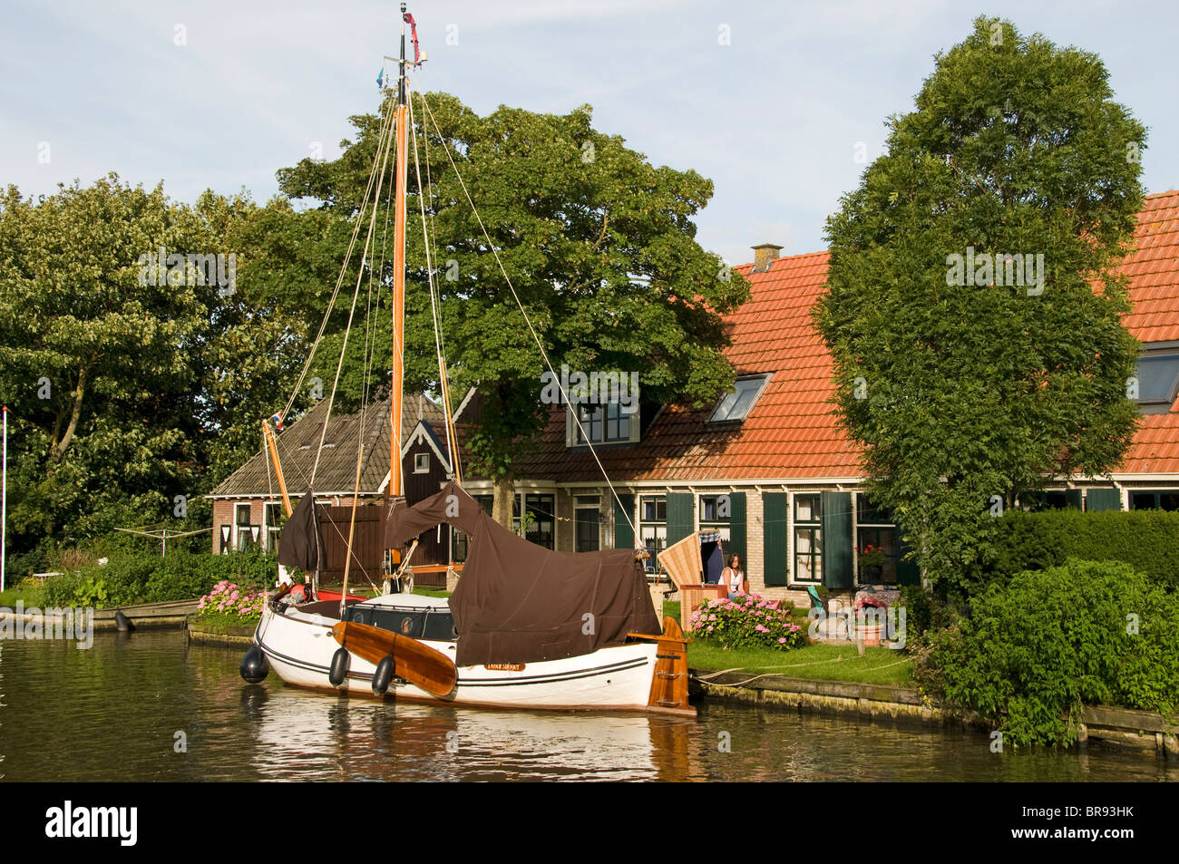 Friesland Holland Parrega alte Boot Bauern Stockfoto