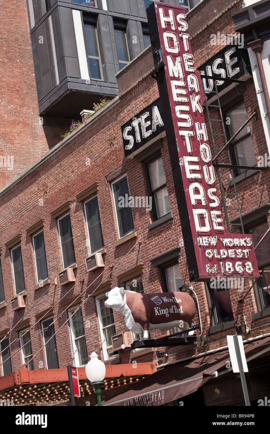 Fassade, Homestead Steak House, Chelsea, NYC Stockfoto