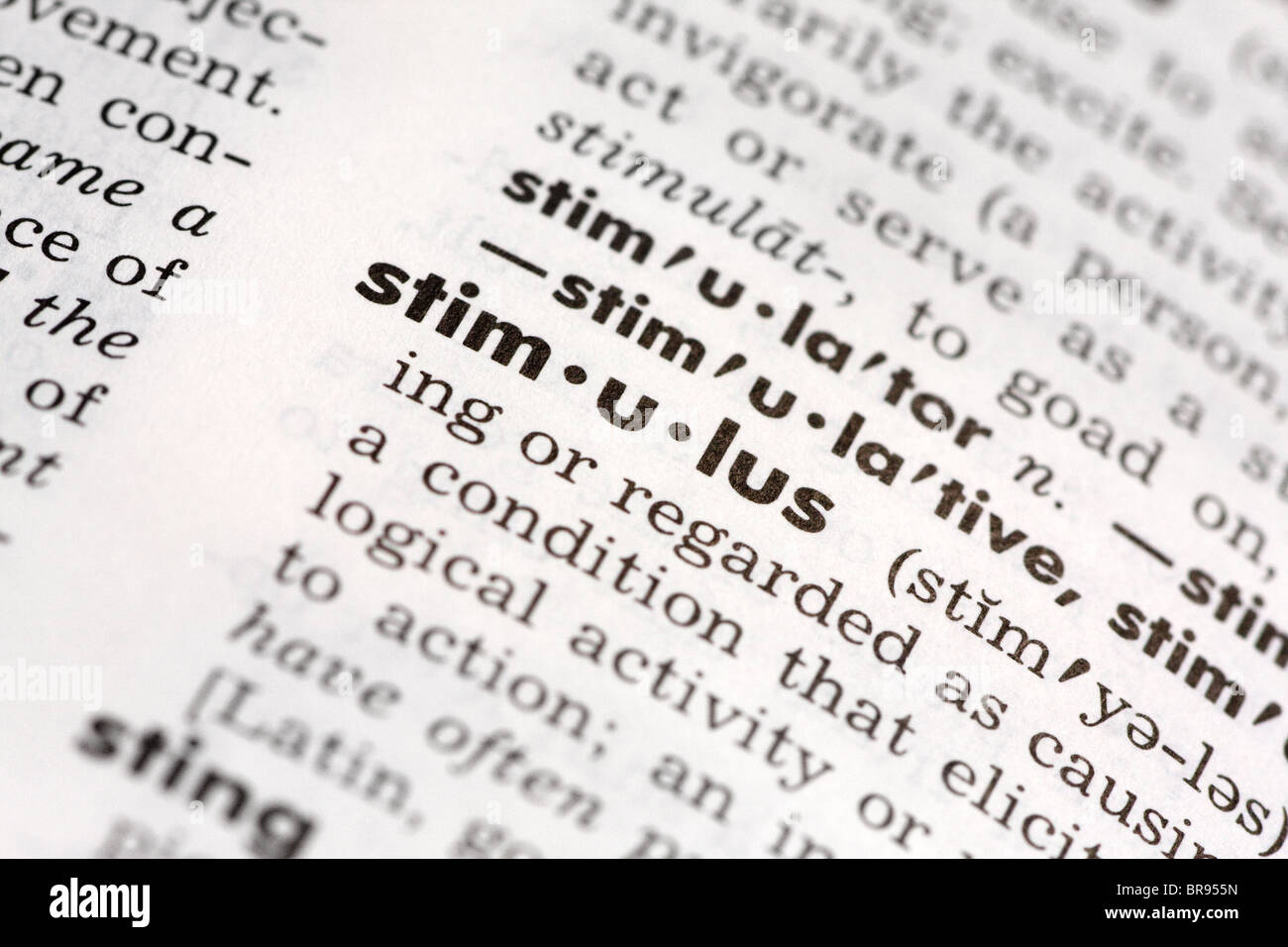 selektiven Fokus auf Anregung geben Sie Wörterbuch Stockfoto
