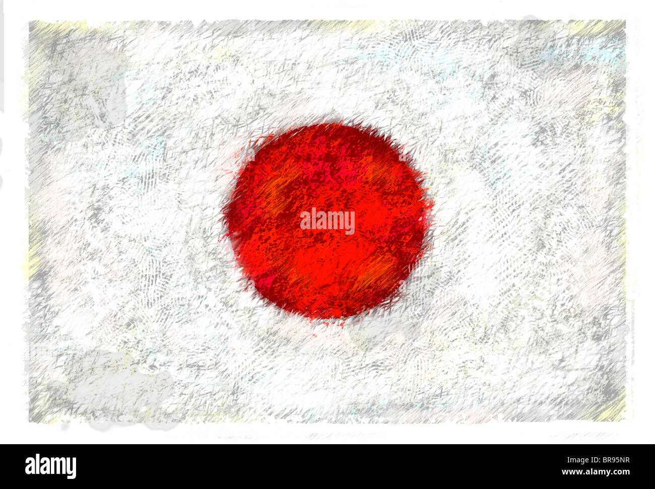 Zeichnung der Flagge von Japan Stockfoto