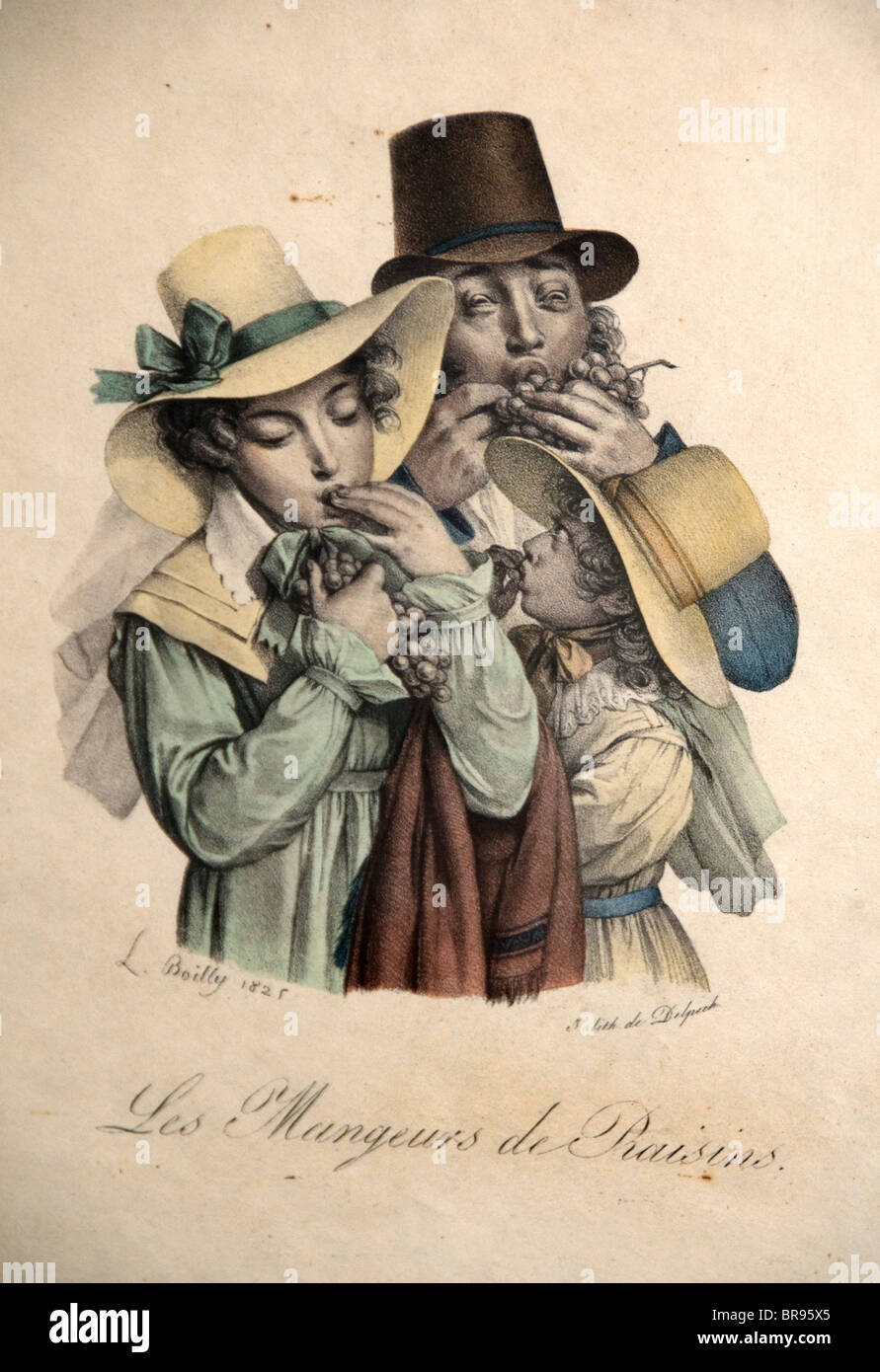 L Boilly Frankreich französische Gemälde Les Mangeurs de-Rosinen-Trauben Stockfoto