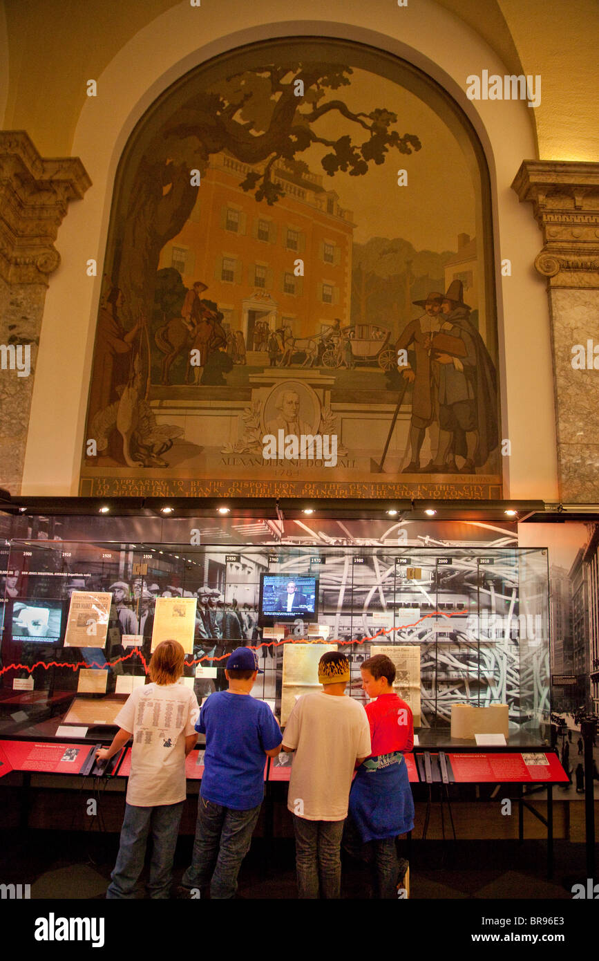 Studenten Museum of American Finance zeigt Kinder Stockfoto