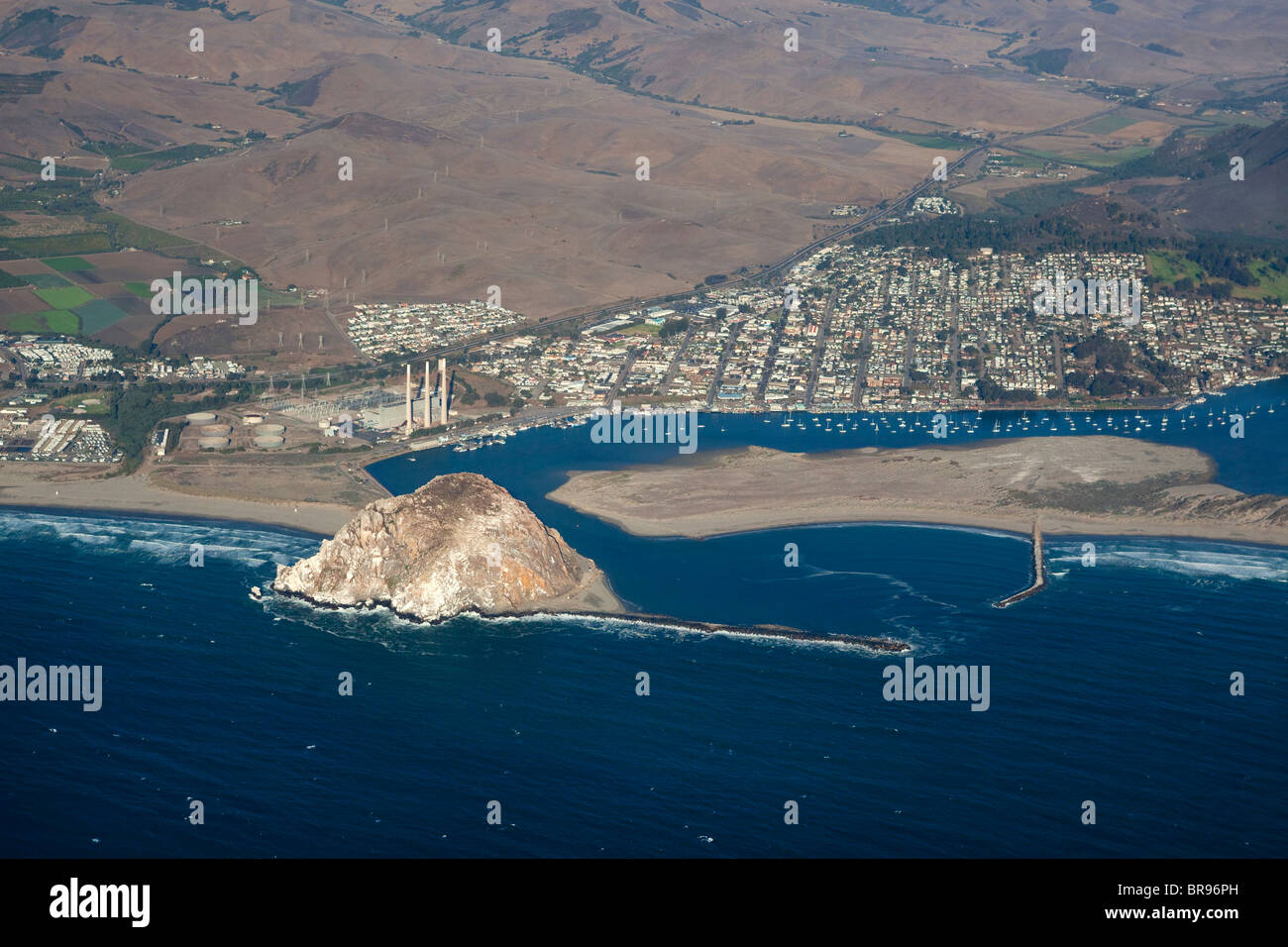 Luftaufnahme Von Morro Bay Aussehende Ost Nordost Morro Bay Kalifornien Stockfotografie Alamy
