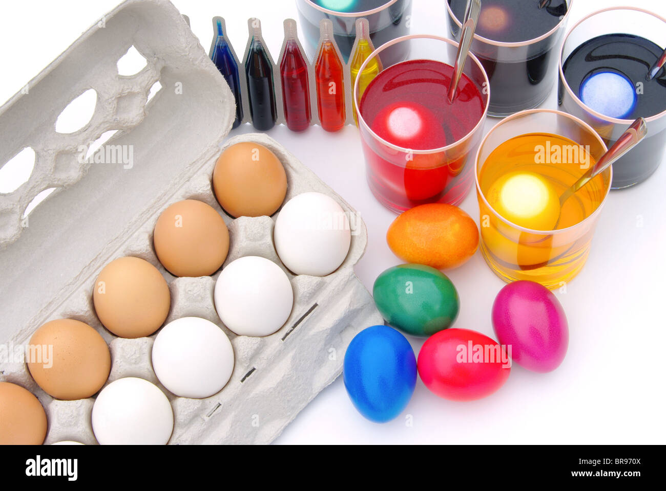 Ostereier Färben - Eiern Ostern Farbe 19 Stockfoto