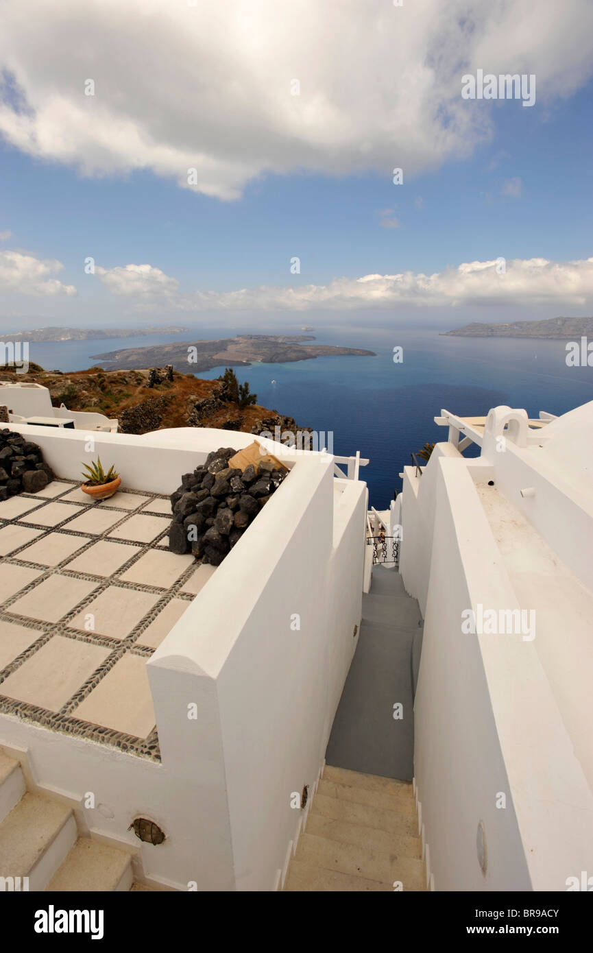 Blick auf die Caldera Santorini griechische Kykladeninsel Stockfoto