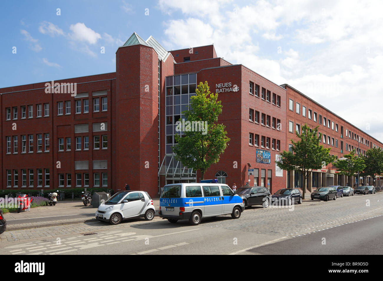 Neues Rathaus Mit Stadtbuecherei in Kiel, Kieler Foerde, Ostsee, Schleswig-Holstein Stockfoto