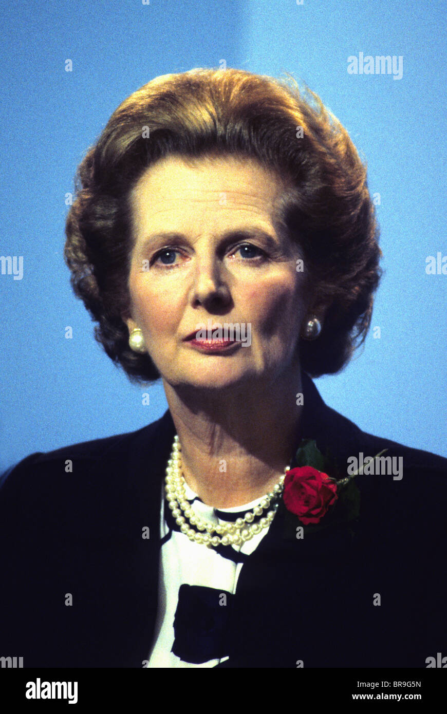Margaret Thatcher auf dem Höhepunkt ihrer Kräfte in den frühen 1980 von seltenen Konstellation von Farbbildern "Ausdruck". Stockfoto
