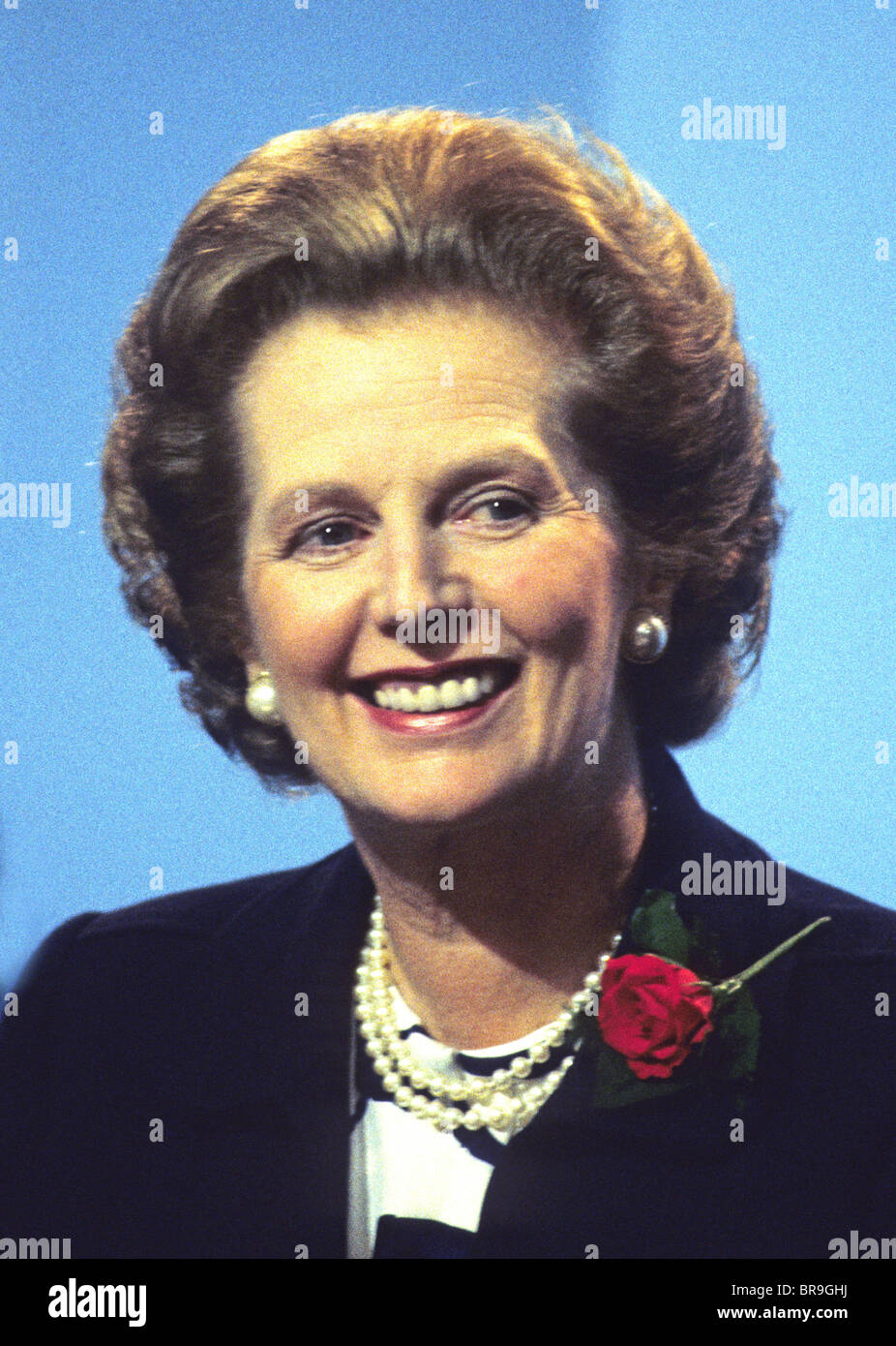 Margaret Thatcher auf dem Höhepunkt ihrer Kräfte in den frühen 1980 von seltenen Konstellation von Farbbildern "Ausdruck". Stockfoto