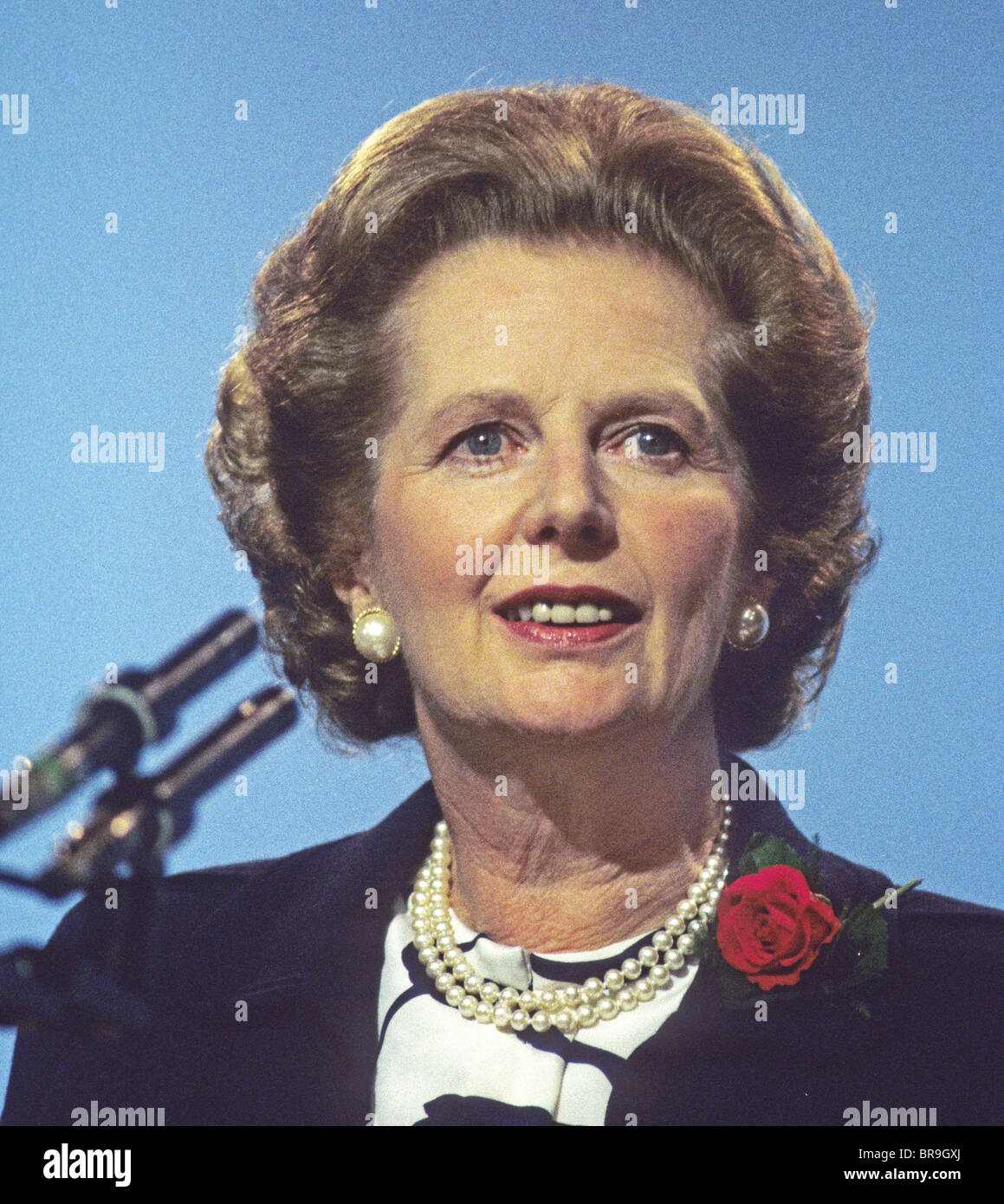 Margaret Thatcher auf dem Höhepunkt ihrer Kräfte in den frühen 1980 von seltenen Konstellation von Farbbildern "Ausdruck". Stockfoto