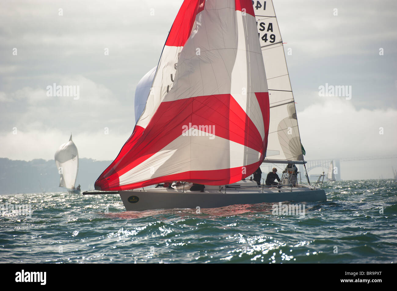 Jabberwocky, einer j105, immer bereit, die downwind-Marke rund um Stockfoto