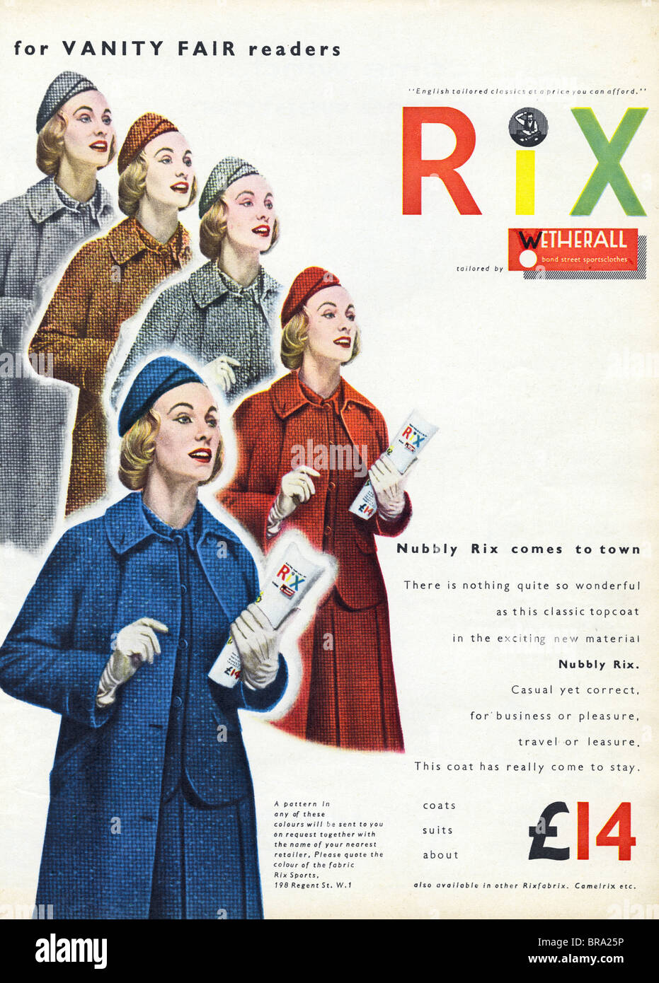 Mode-Anzeige für Rix Wetherall klassische Damen Mantel ca. 1959  Stockfotografie - Alamy