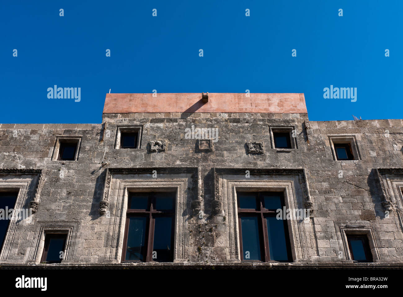 Teilansicht der Outter Mauer aus dem Palast des Großmeisters der Ritter von Rhodos in der Stadt Rhodos Stockfoto
