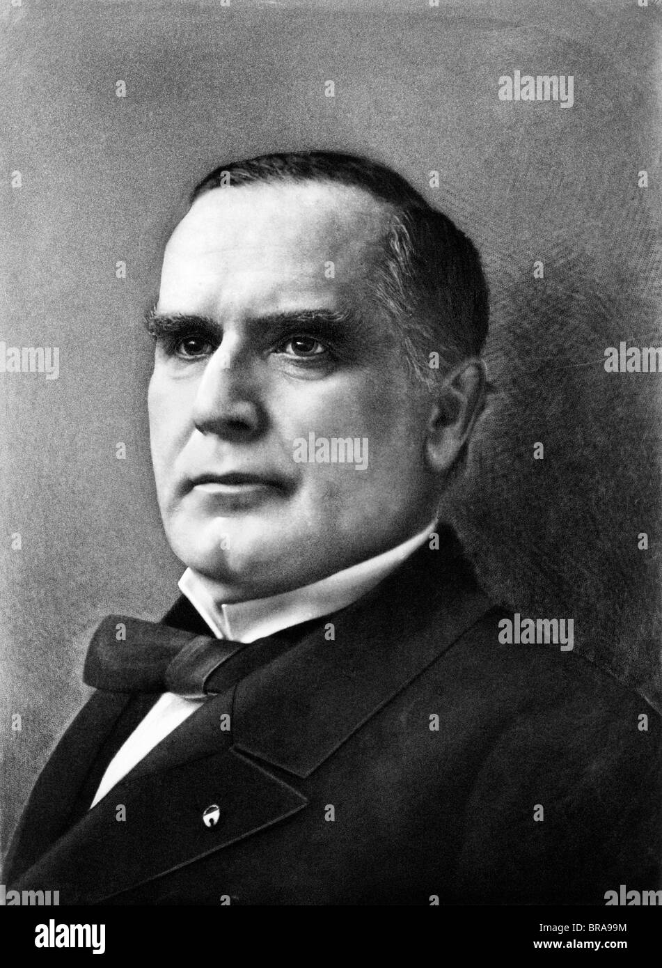 1890er Jahre PORTRAIT WILLIAM McKINLEY 25. US-Präsident im Jahre 1901 von einem ANARCHISTEN ERMORDET Stockfoto