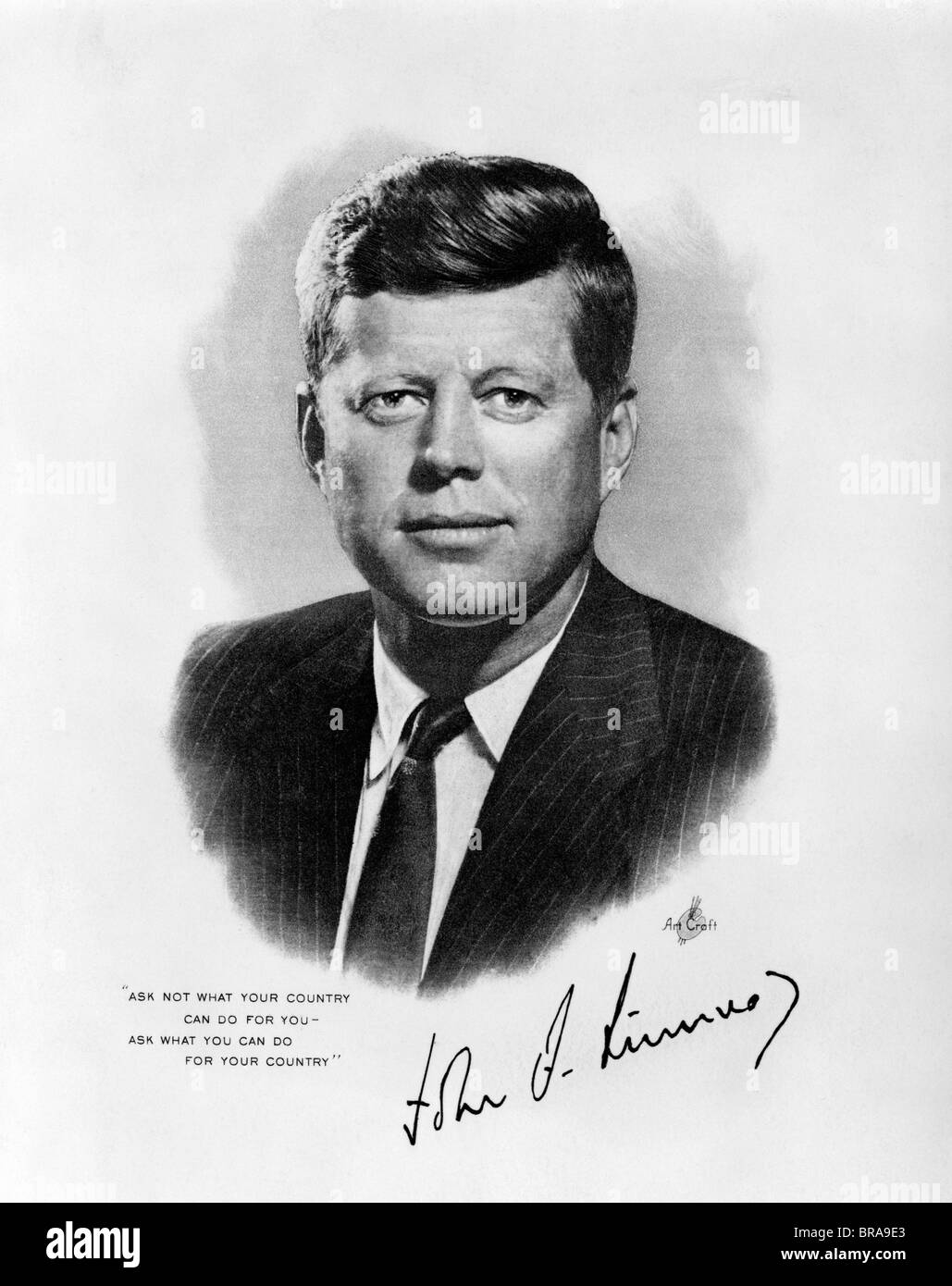 1960ER JAHRE OFFIZIELLE WEIßES HAUS PORTRAIT JFK JOHN FITZGERALD KENNEDY 35. US-PRÄSIDENT Stockfoto