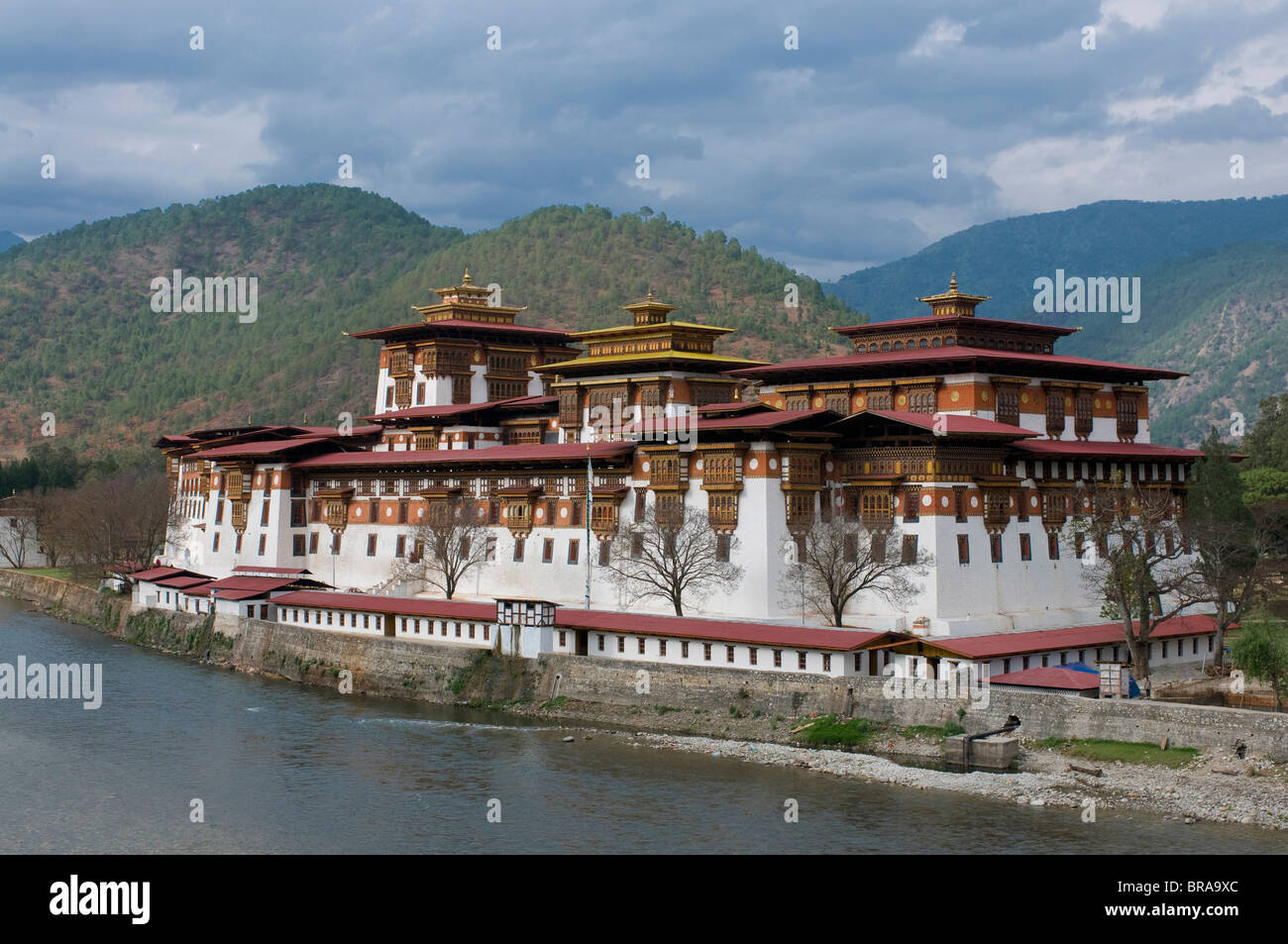 Die alten Tsong, ein altes Schloss von Punakha, Bhutan. Asien Stockfoto